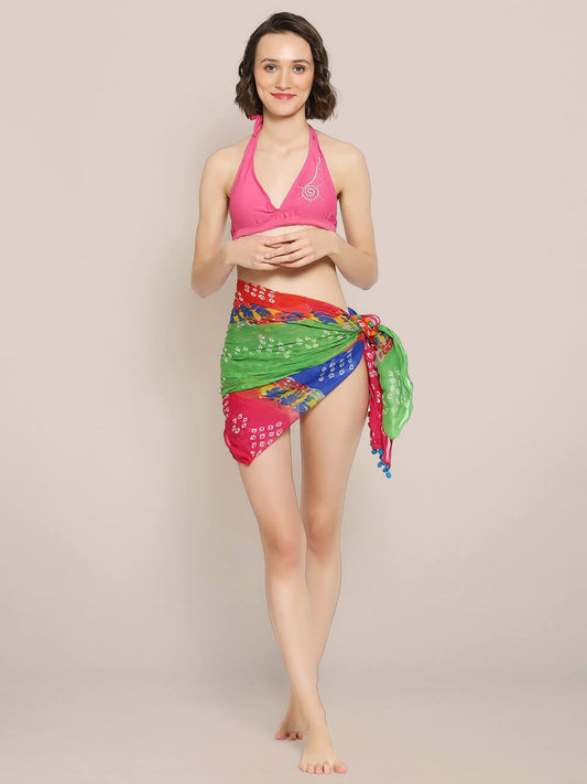 Multicoloured Printed Chiffon Sarong.
