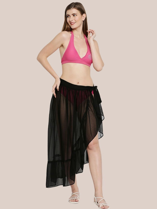 Black Long Chiffon Skirt Sarong