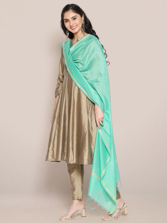 Sea Green Cotton Silk Dupatta
