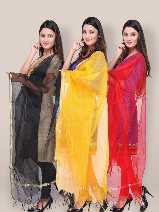 Silk Dupattas Combo Offer(3 Dupattas) freeshipping - Dupatta Bazaar