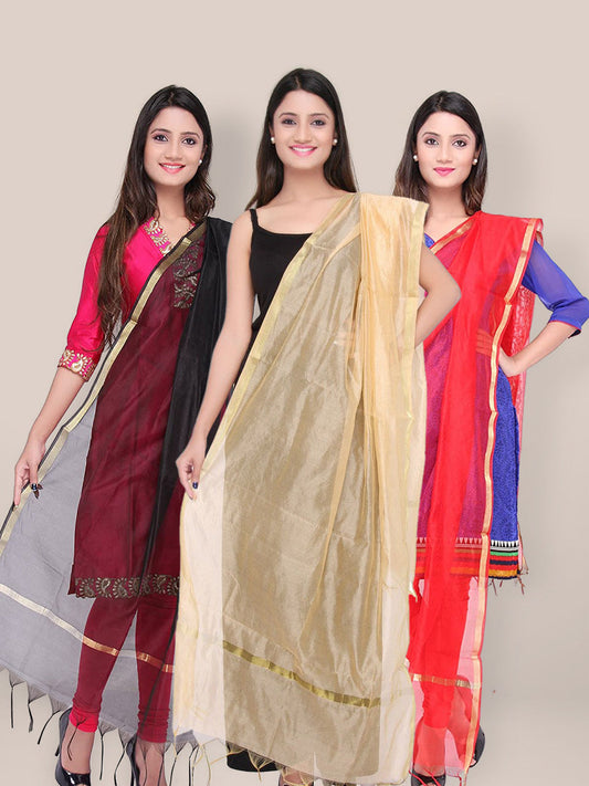 Silk Dupatta Combo Offer (3 Dupattas) freeshipping - Dupatta Bazaar
