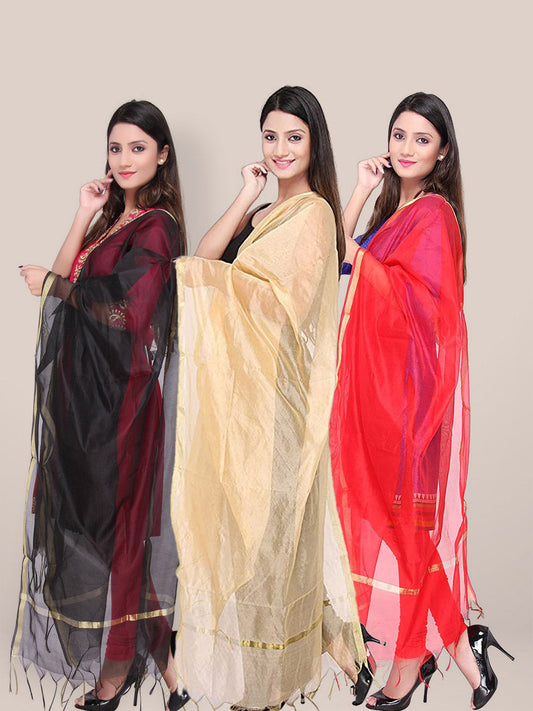 Silk Dupatta Combo Offer (3 Dupattas) freeshipping - Dupatta Bazaar