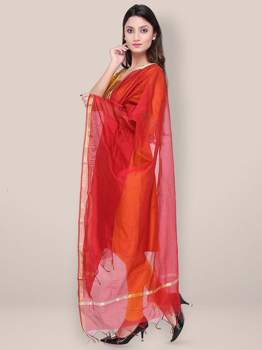 Maroon Silk Dupatta with golden border freeshipping - Dupatta Bazaar