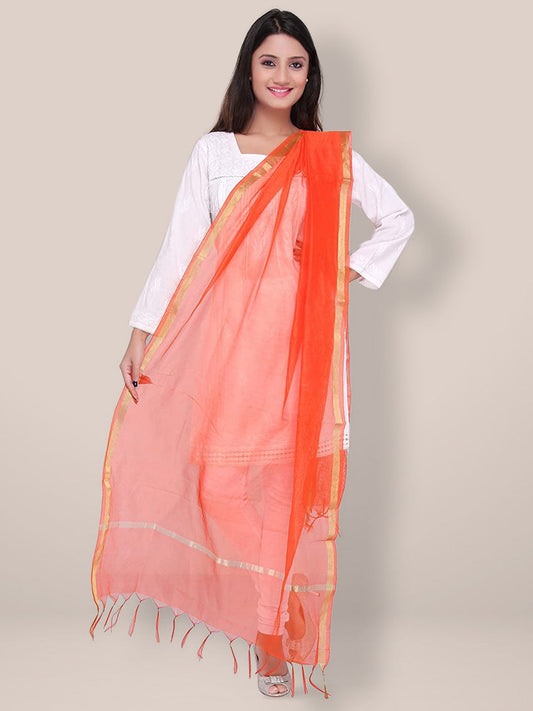 Orange Silk Dupatta freeshipping - Dupatta Bazaar