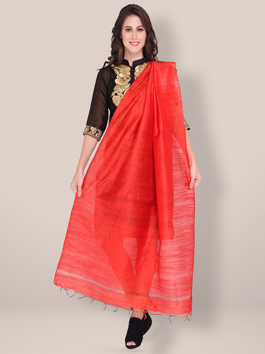 Red Silk Blended Dupatta - Dupatta Bazaar