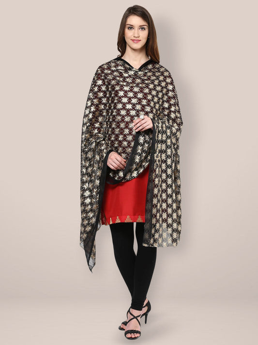 Black Phulkari Chiffon Dupatta freeshipping - Dupatta Bazaar