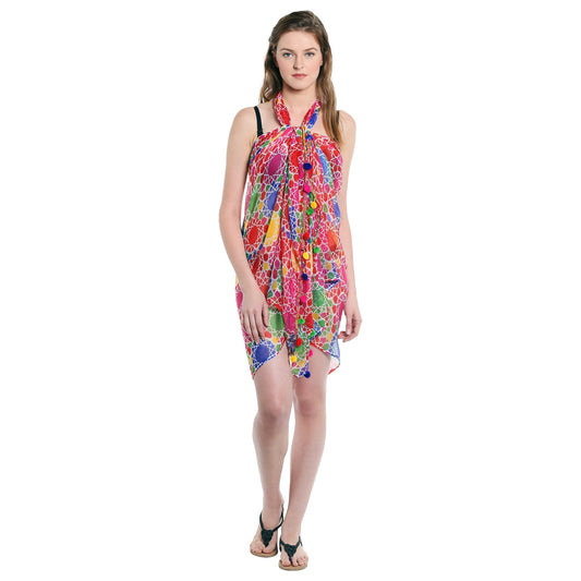 Dupatta Bazaar Women's Printed Chiffon Sarong & Beach Cover up - Dupatta Bazaar