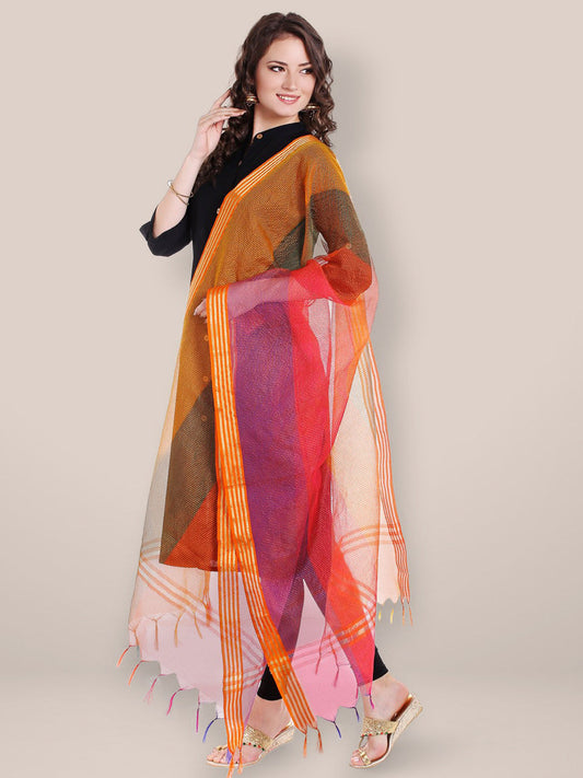 Multicoloured Silk Shaded Dupatta . freeshipping - Dupatta Bazaar