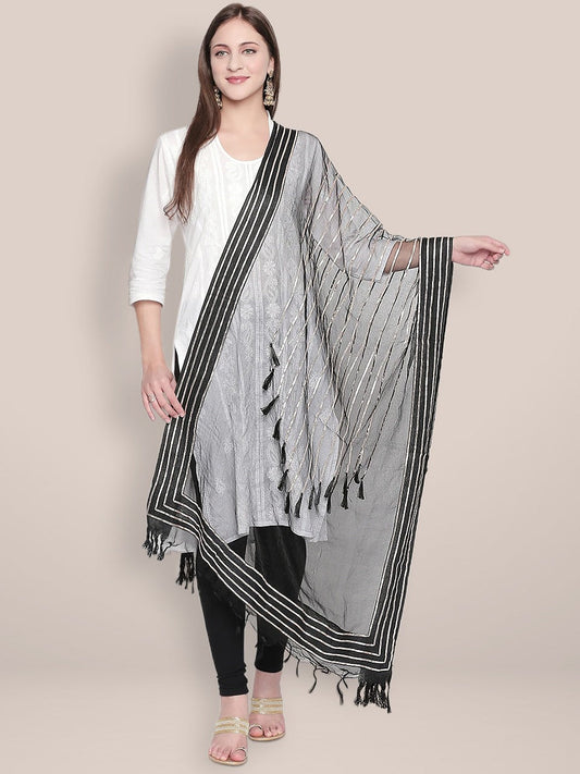 Black Organza Dupatta with Gotta lace. freeshipping - Dupatta Bazaar