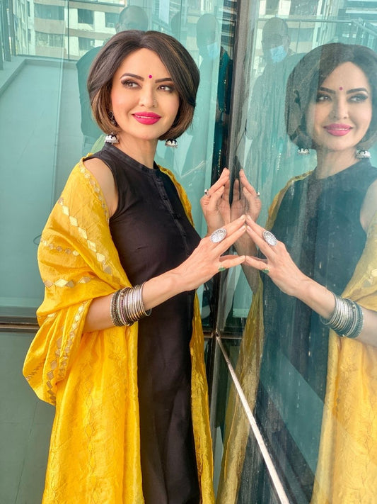 Silk Dupatta with Gotta Patti Work