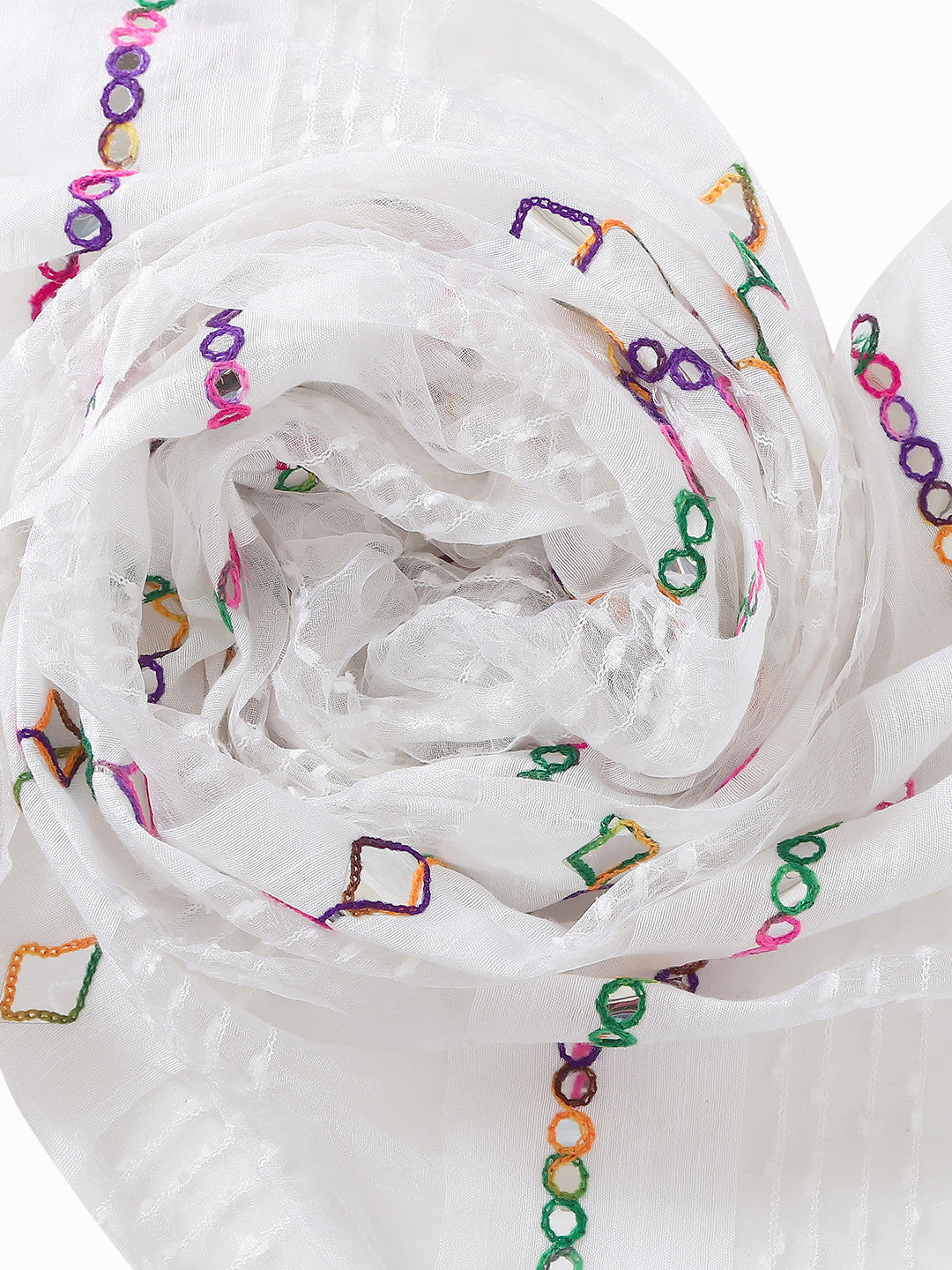 Organza Mirrorwork & Emroidered Dupatta - Dupatta Bazaar