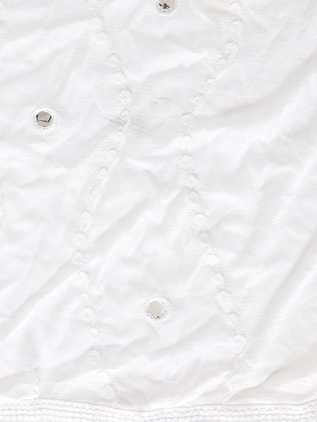 White Chiffon Emroidered Dupatta - Dupatta Bazaar