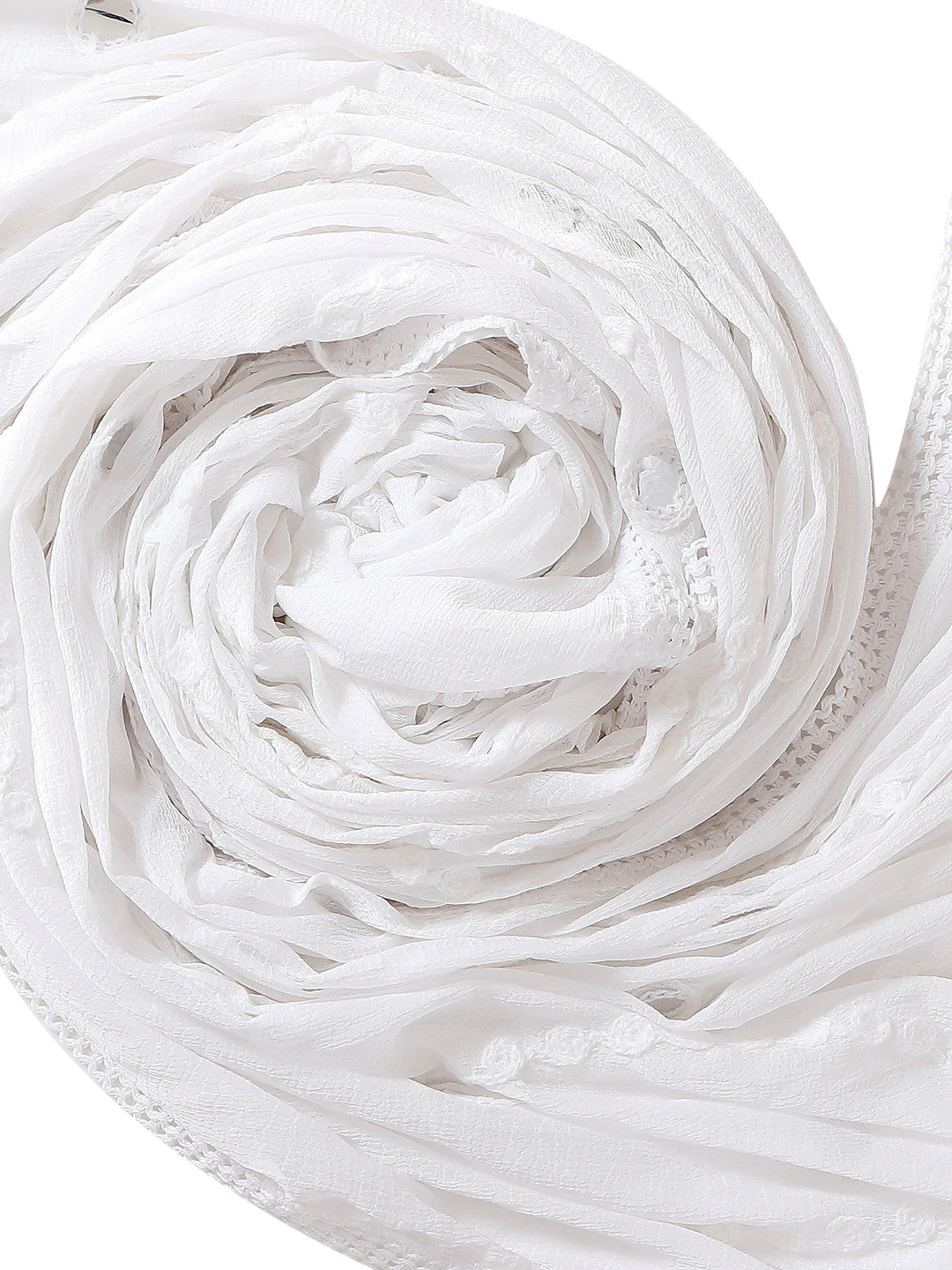 White Chiffon Emroidered Dupatta - Dupatta Bazaar
