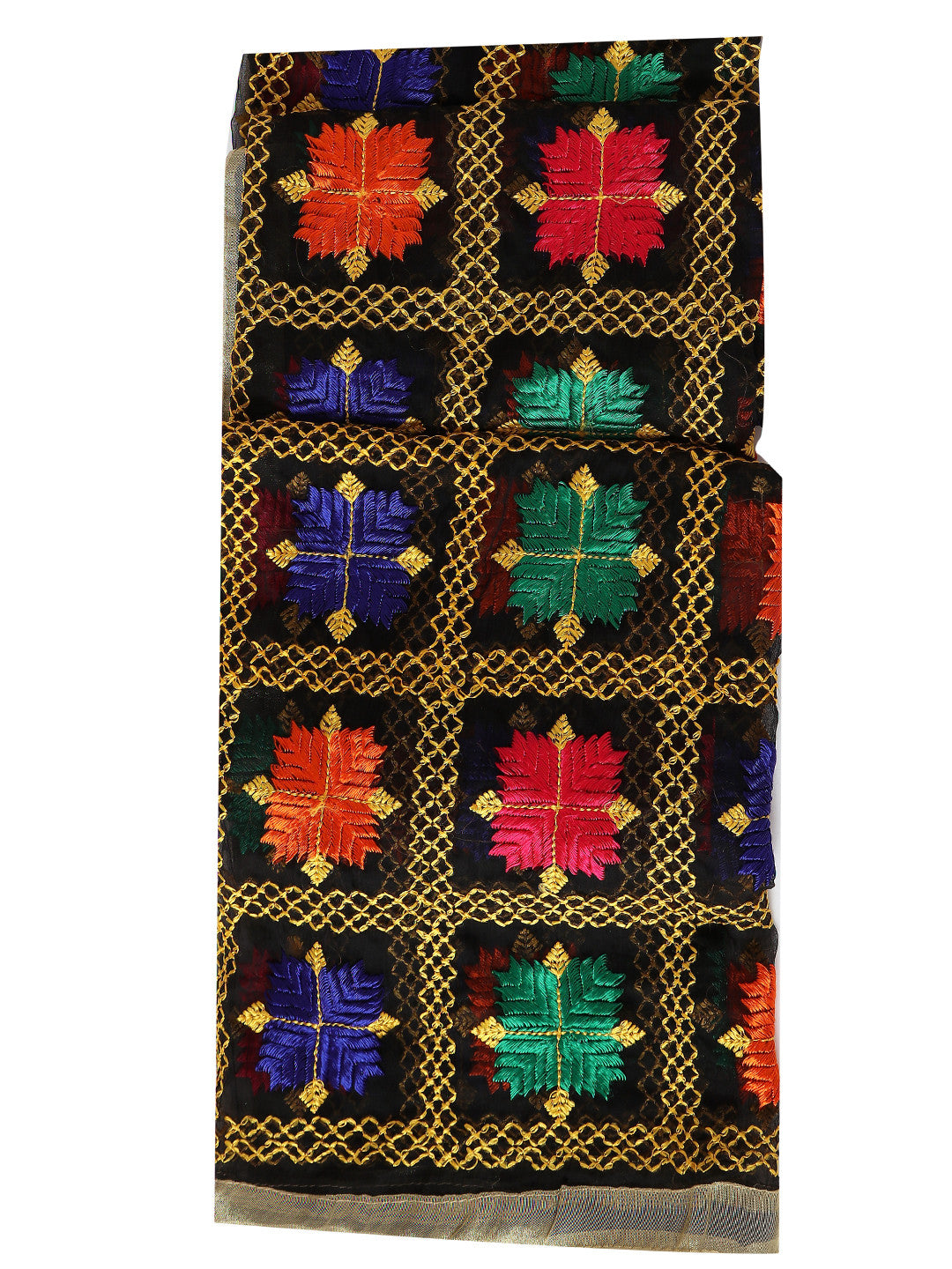 Punjabi Phulkari Embroidery Chiffon - Dupatta Bazaar