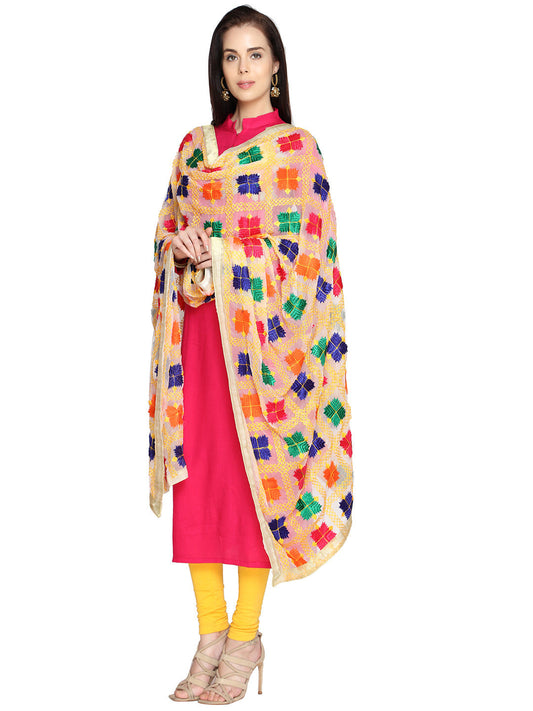 Punjabi Phulkari Embroidery Chiffon - Dupatta Bazaar