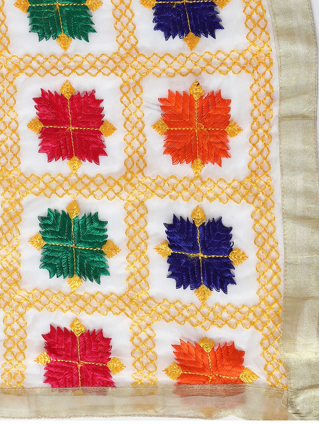 Punjabi Phulkari Embroidery Chiffon - Dupatta Bazaar
