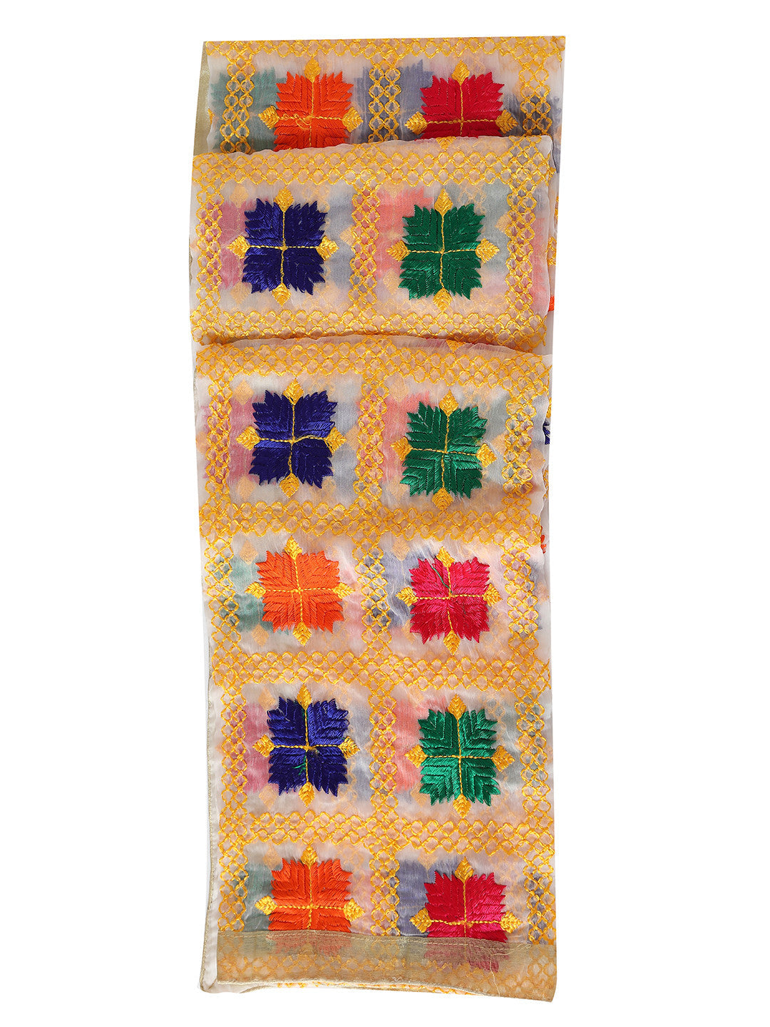 Punjabi Phulkari Embroidery Chiffon - Dupatta Bazaar