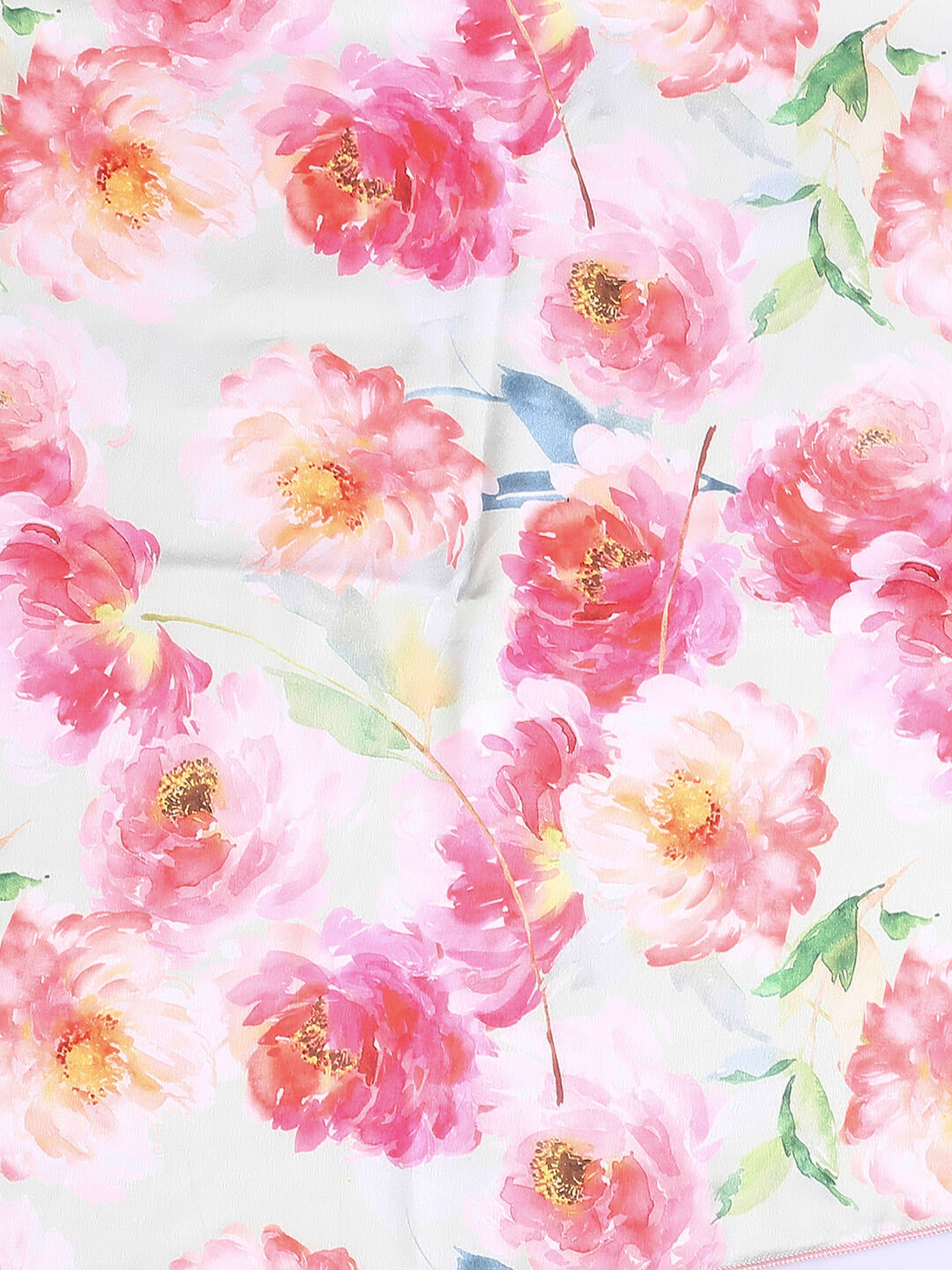 Pink & Multicolor Printed Satin Scarf