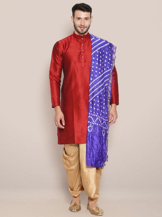Men's Blue Bandhini Dupatta freeshipping - Dupatta Bazaar