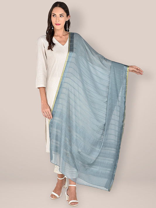 Grey Pure Chiffon Dupatta. freeshipping - Dupatta Bazaar