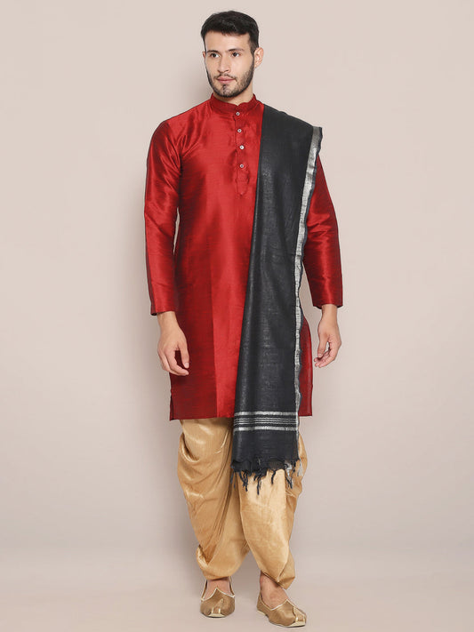 Men's Black Linen Dupatta freeshipping - Dupatta Bazaar