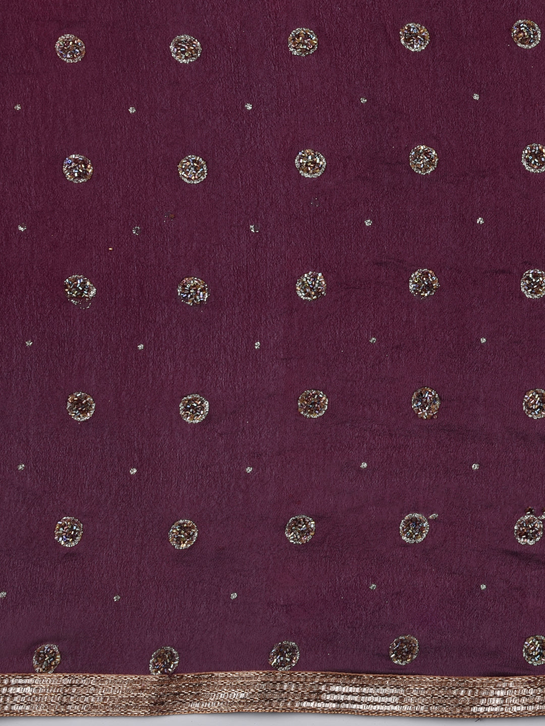 Dupatta Bazaar Woman's Purple Embellished Chinon Dupatta. - Dupatta Bazaar