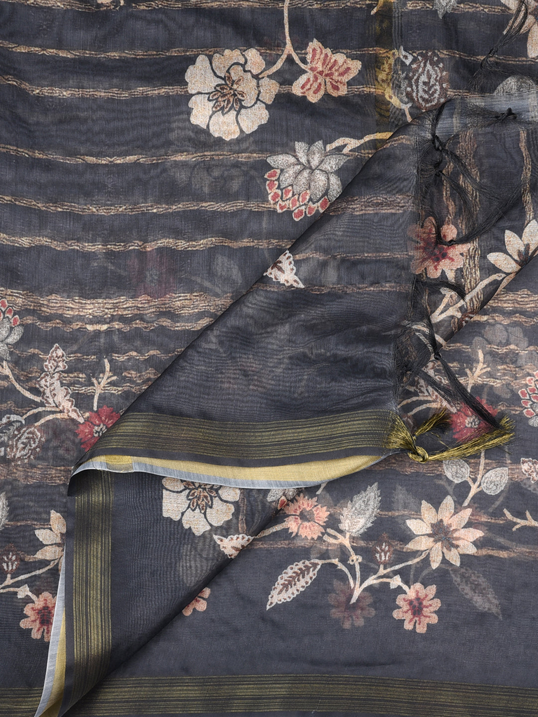 Dupatta Bazaar Woman's Black Cotton Silk Digitally Printed Dupatta - Dupatta Bazaar