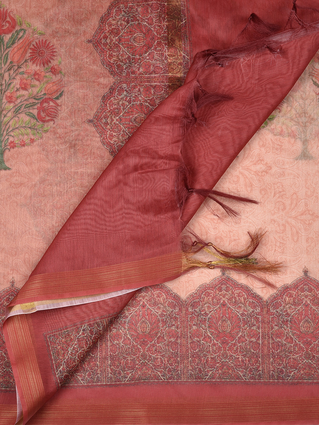 Dupatta Bazaar Woman's Orange Cotton Silk Digitally Printed Dupatta - Dupatta Bazaar