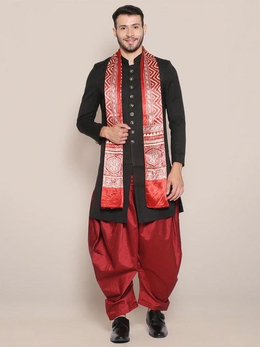 Men's Printed Ajrakh Stole freeshipping - Dupatta Bazaar