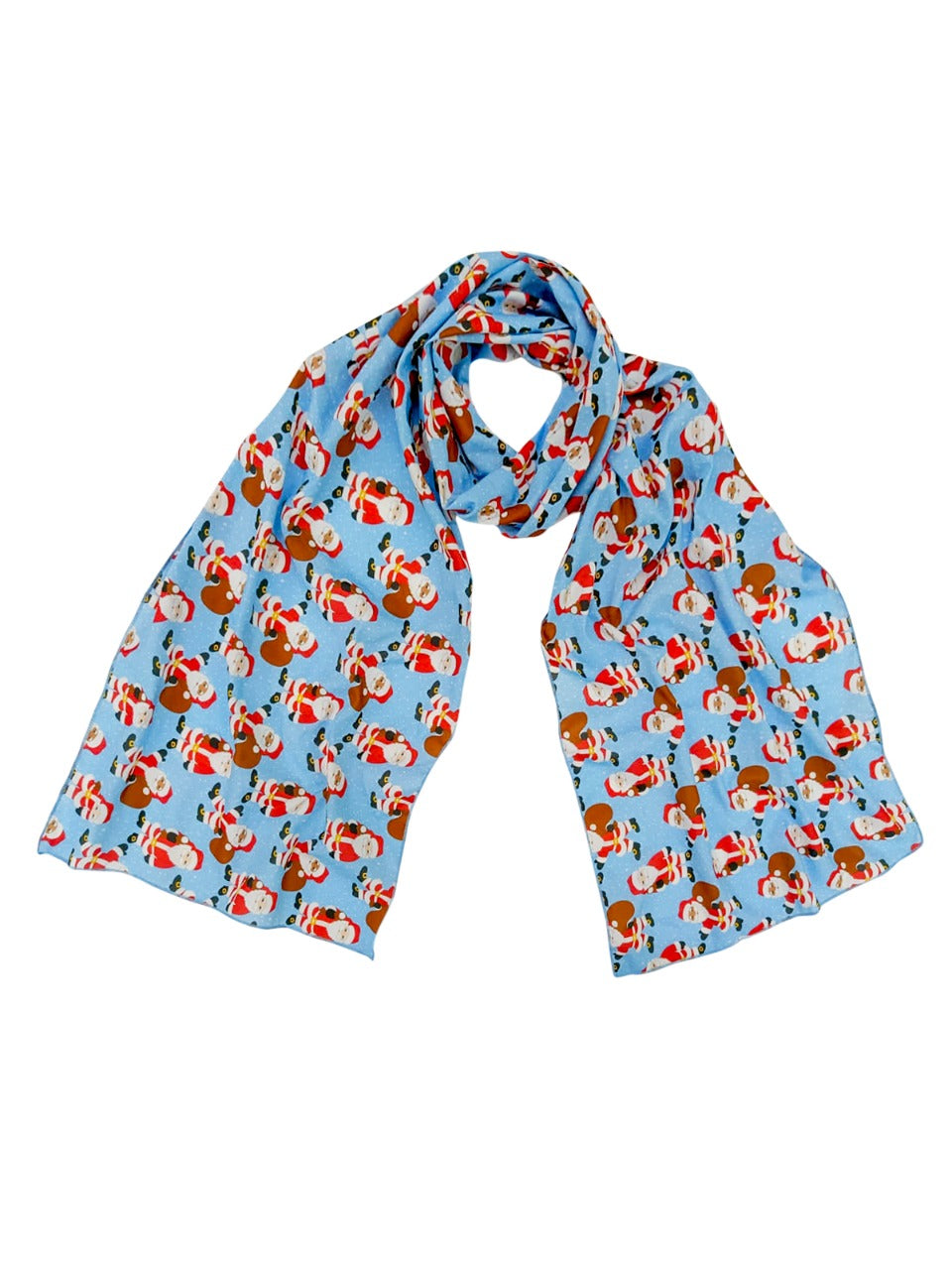 Printed Light Blue Silk Blend  Scarf/ Stole 