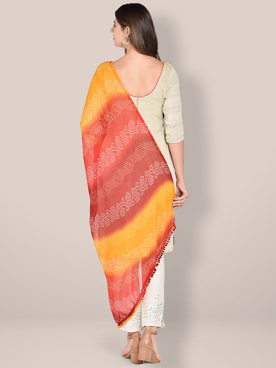 Printed Bandhini Chiffon Dupatta. freeshipping - Dupatta Bazaar