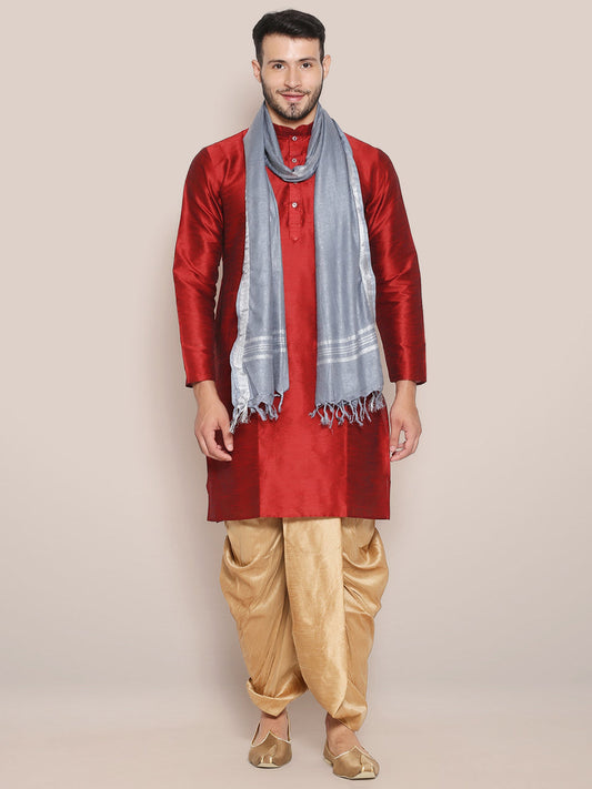 Men's Grey Linen Dupatta freeshipping - Dupatta Bazaar