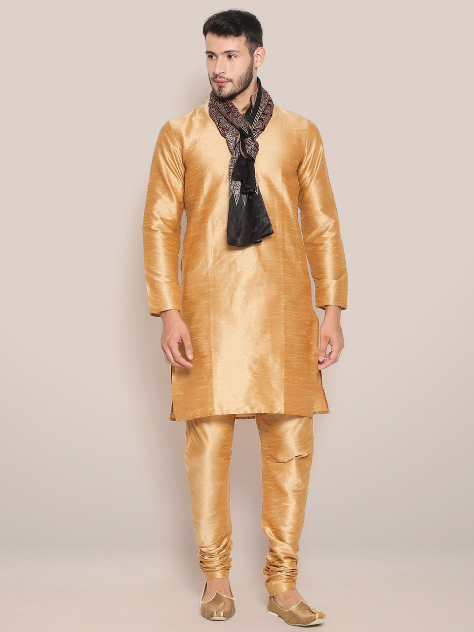 Men's Black Ajrakh Stole freeshipping - Dupatta Bazaar