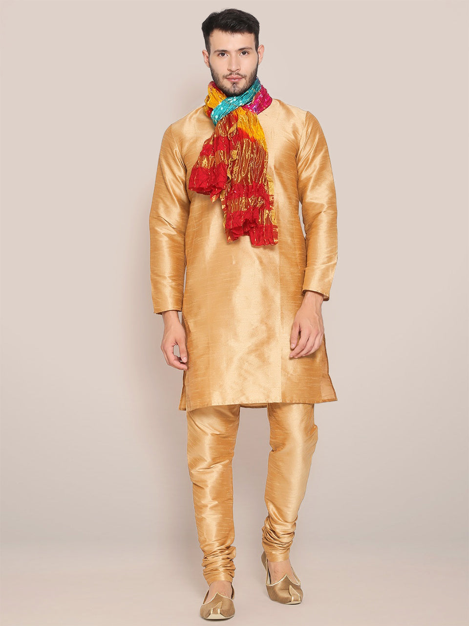 Men's Multicolour Bandhini Dupatta freeshipping - Dupatta Bazaar