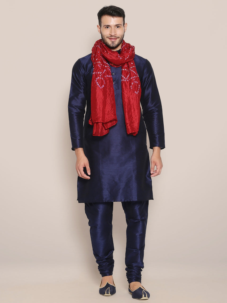 Men's Maroon Bandhini Dupatta freeshipping - Dupatta Bazaar