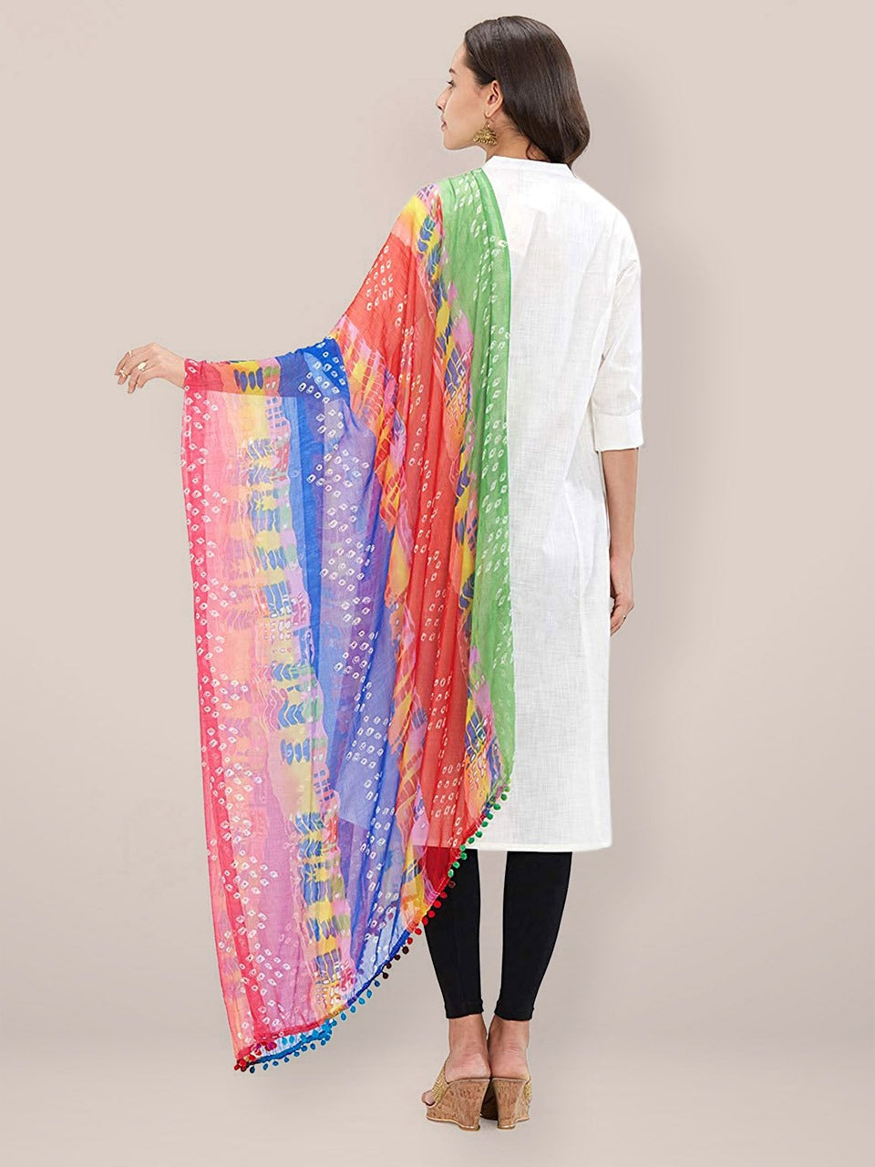 Multicoloured Printed Chiffon Dupatta freeshipping - Dupatta Bazaar