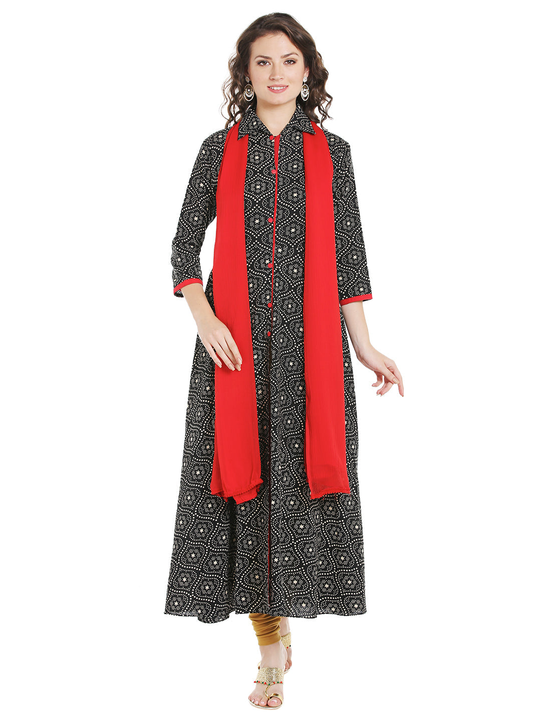 Dupatta Bazaar Women's Red Chiffon Dupatta with lace. - Dupatta Bazaar