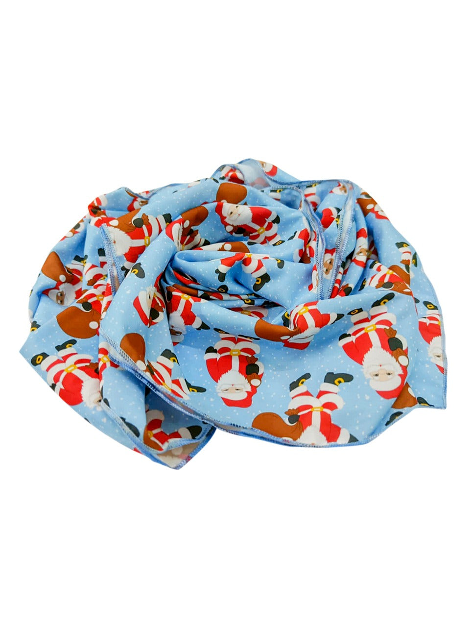 Printed Light Blue Silk Blend  Scarf/ Stole 