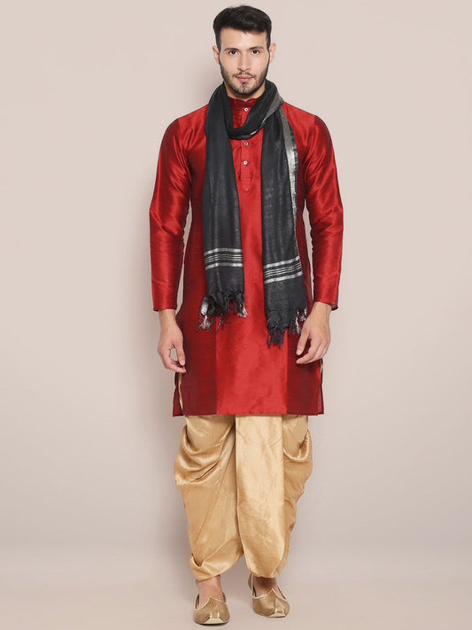 Men's Black Linen Dupatta freeshipping - Dupatta Bazaar