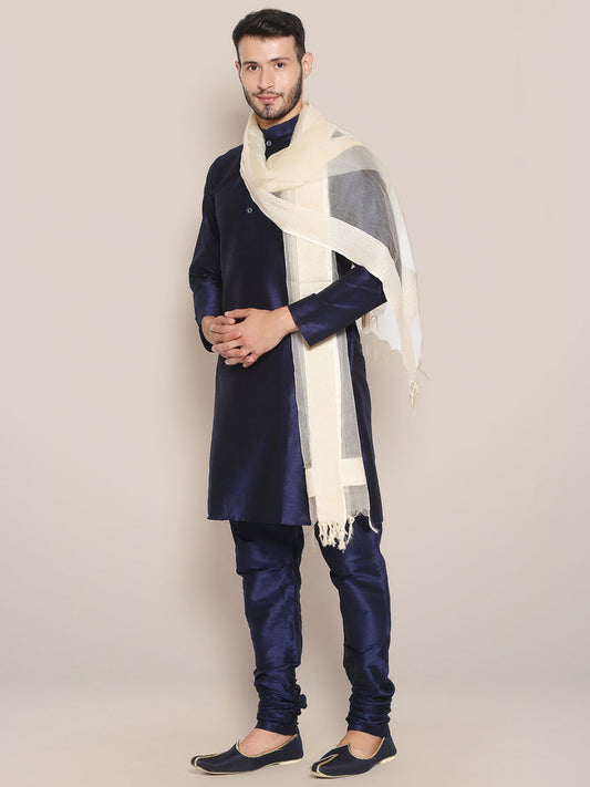 Men's Light Beige Organza Dupatta. freeshipping - Dupatta Bazaar