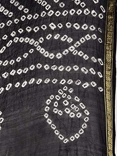 Men's Black Bandhini Dupatta freeshipping - Dupatta Bazaar