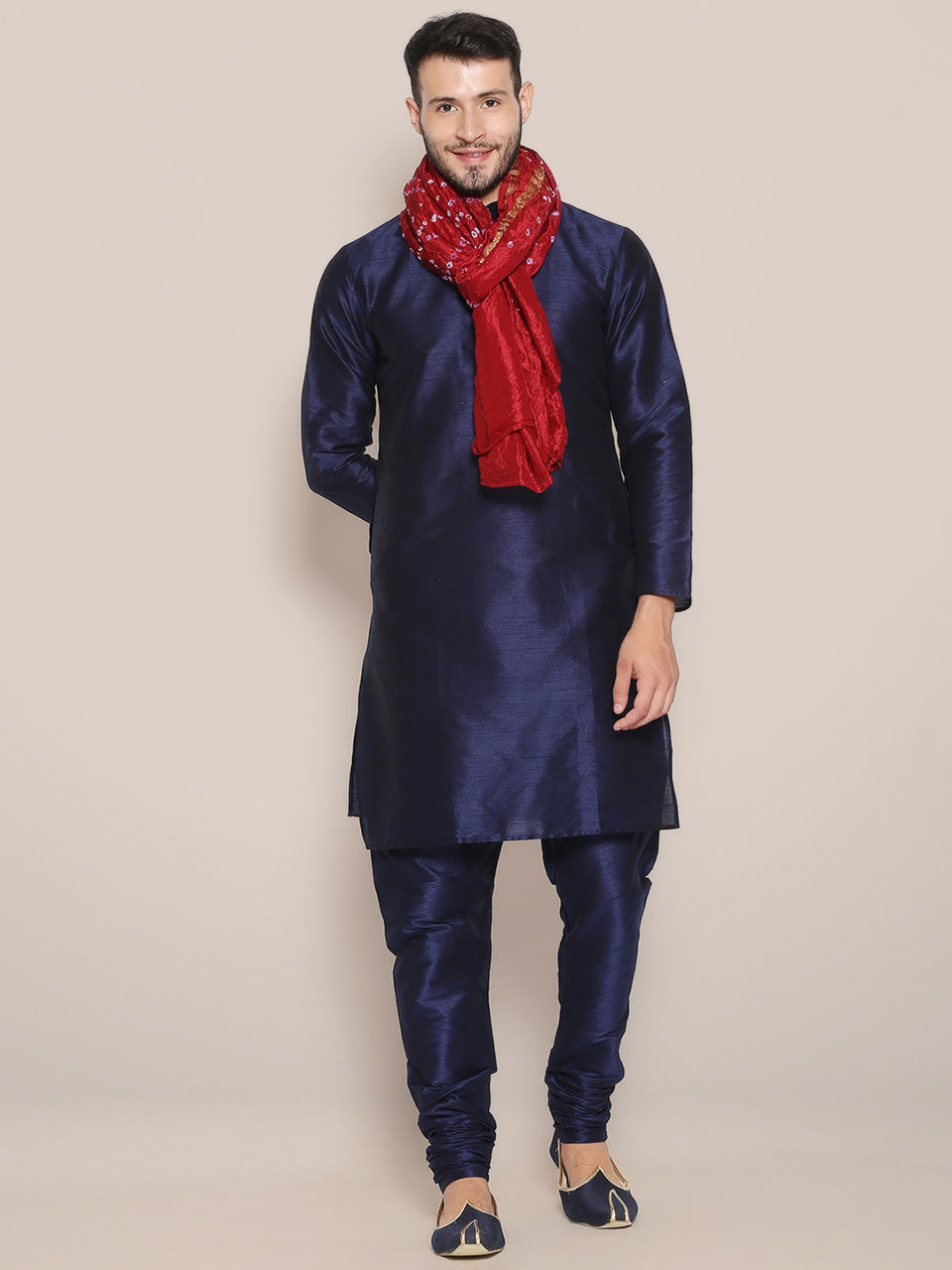 Men's Maroon Bandhini Dupatta freeshipping - Dupatta Bazaar