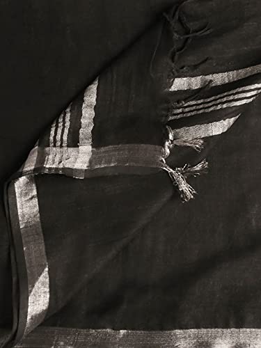 Men's Black Linen Dupatta freeshipping - Dupatta Bazaar