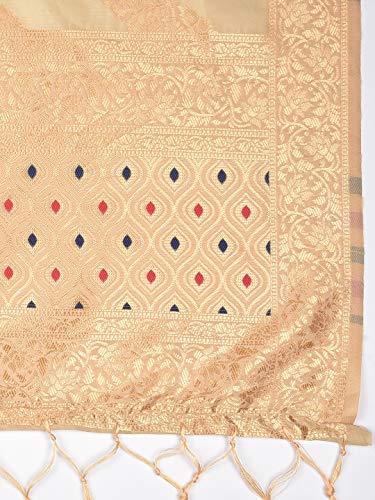 Men's Beige Banarasi Silk Dupatta freeshipping - Dupatta Bazaar