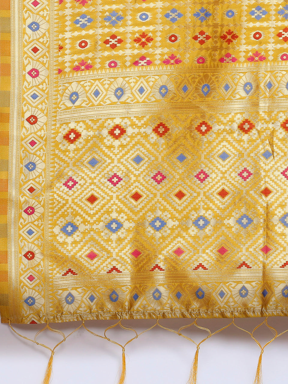 Men's Gold Banarasi Silk Dupatta. freeshipping - Dupatta Bazaar