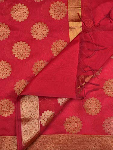 Men's Red Banarasi Silk Dupatta freeshipping - Dupatta Bazaar