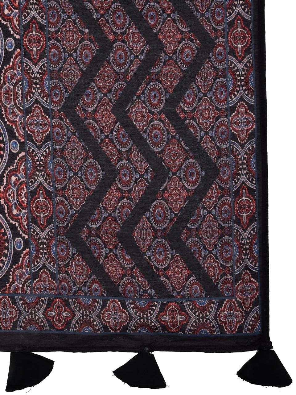 Kalamkari Printed Blended Silk Dupatta. freeshipping - Dupatta Bazaar