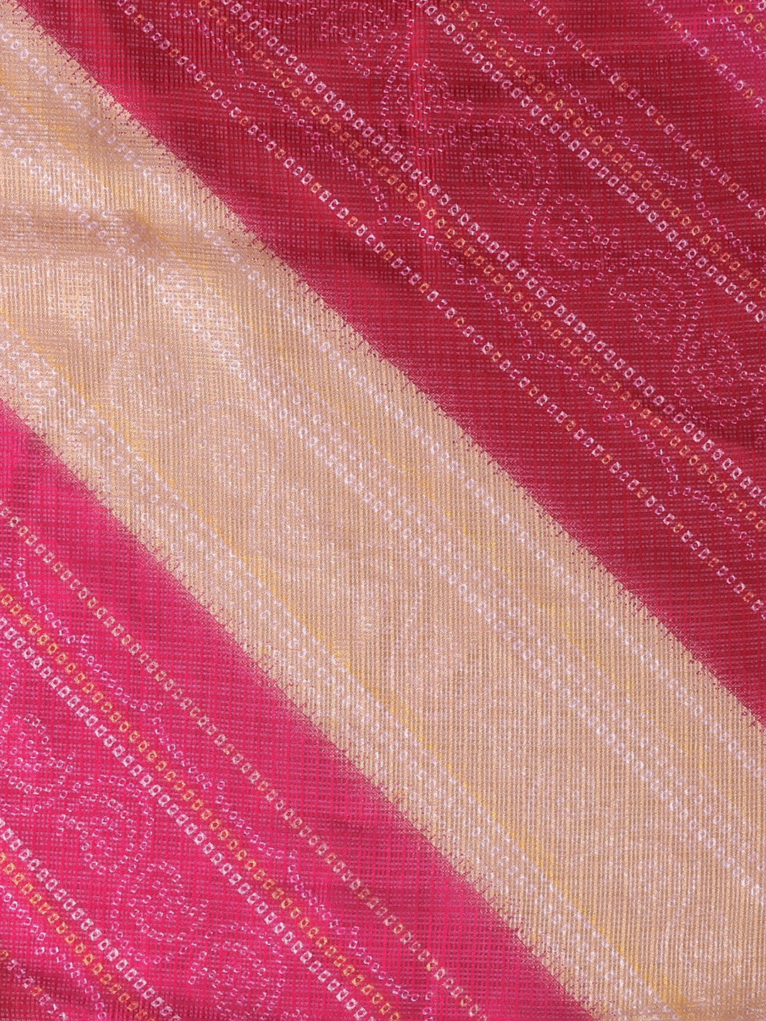 Digital Printed Pink & Beige Bandhini Kota Doria Dupatta freeshipping - Dupatta Bazaar
