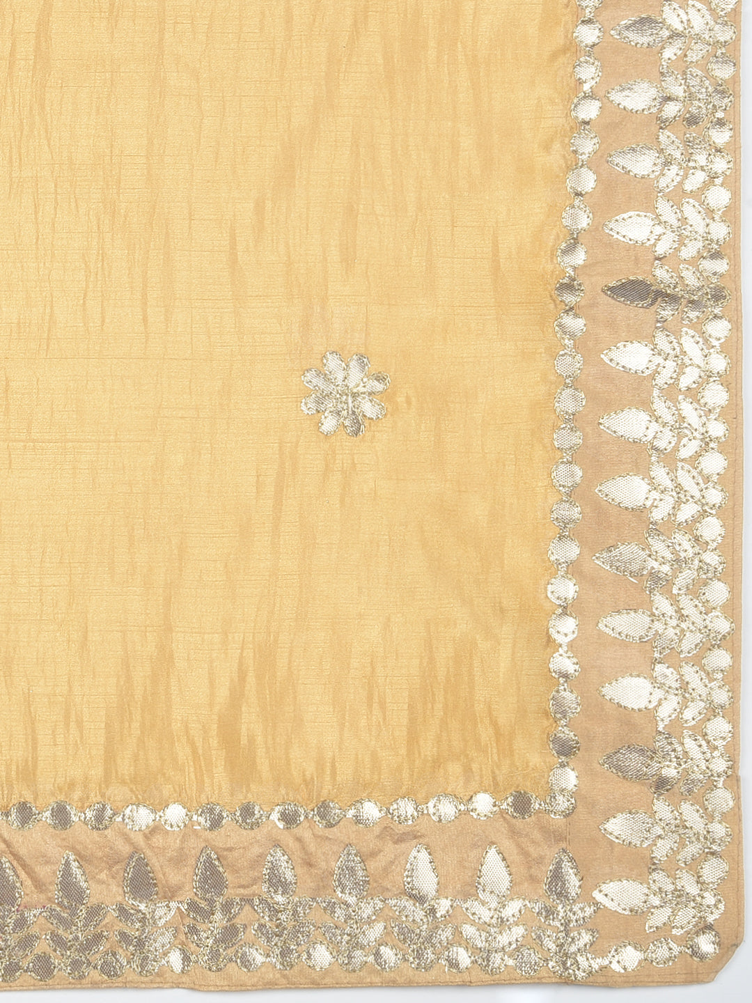 Dupatta Bazaar Woman's Gold Silk Dupatta with Gotta Patti Work. - Dupatta Bazaar