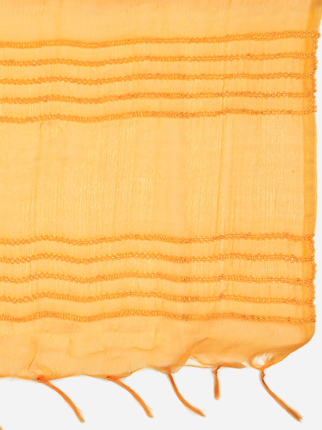 Dupatta Bazaar Woman's Woven Yellow Organza Dupatta - Dupatta Bazaar